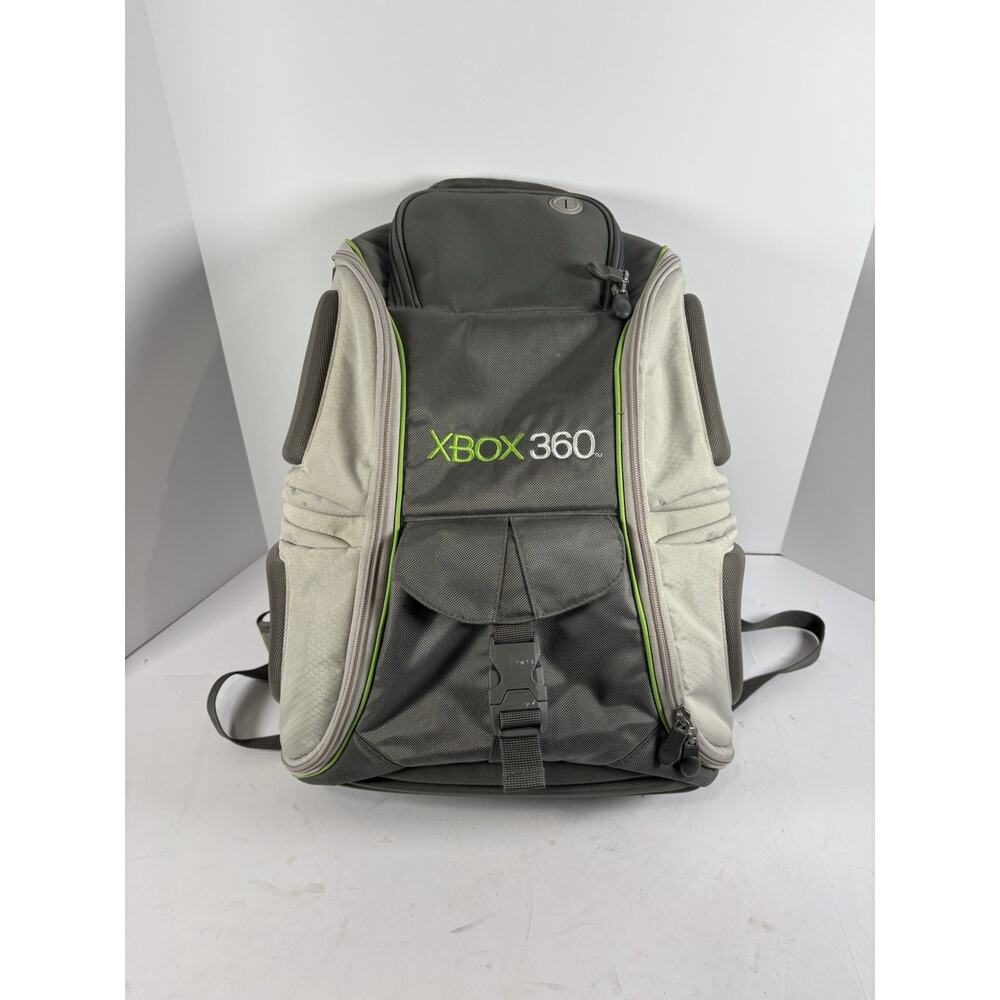 Xbox 360 Backpack Carry Case Mad Catz Travel Bag Console Storage Gray